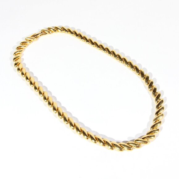 Vintage Gold Tone Rope Choker Necklace - Picture 3 of 6